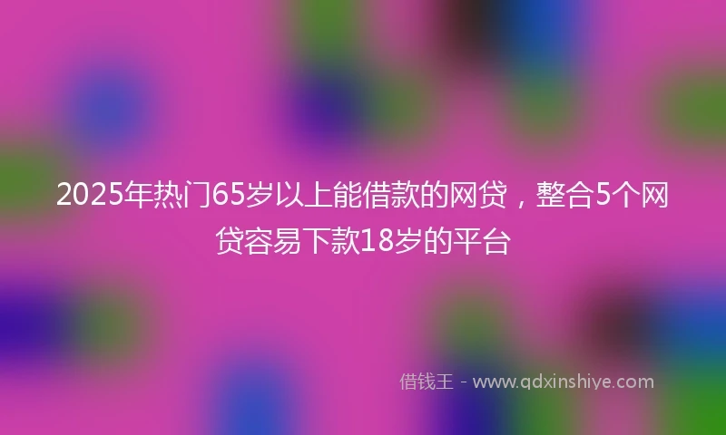 2025年热门65岁以上能借款的网贷，整合5个网贷容易下款18岁的平台
