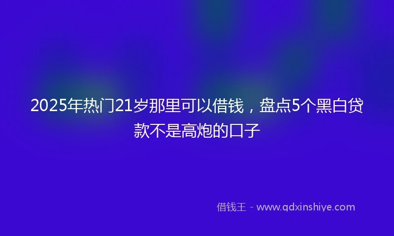 2025年热门21岁那里可以借钱,盘点5个黑白贷款不是高炮的口子