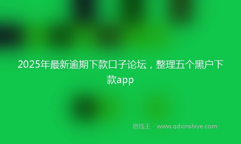 2025年最新逾期下款口子论坛，整理五个黑户下款app