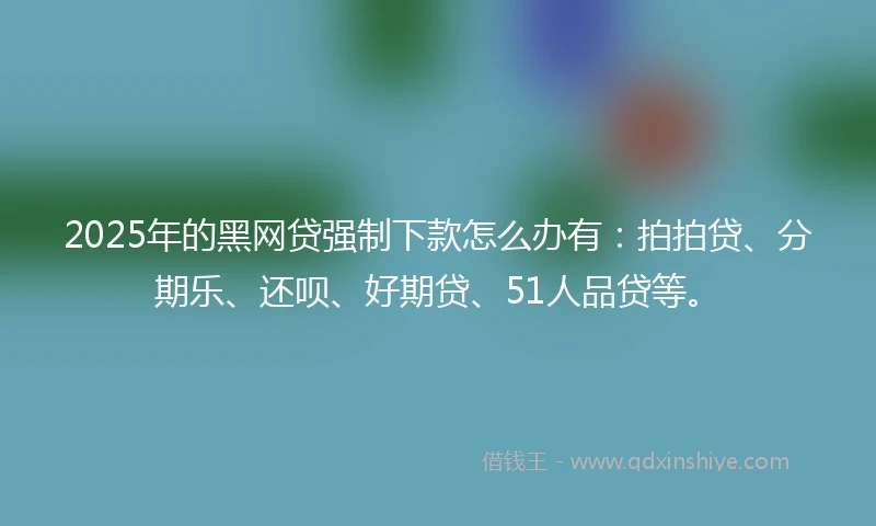 2025年的黑网贷强制下款怎么办有:拍拍贷、分期乐、还呗、好期贷、51人品贷等。