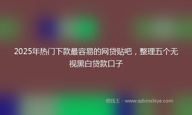 2025年热门下款最容易的网贷贴吧，整理五个无视黑白贷款口子