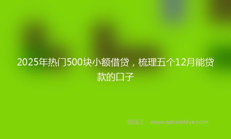 2025年热门500块小额借贷，梳理五个12月能贷款的口子