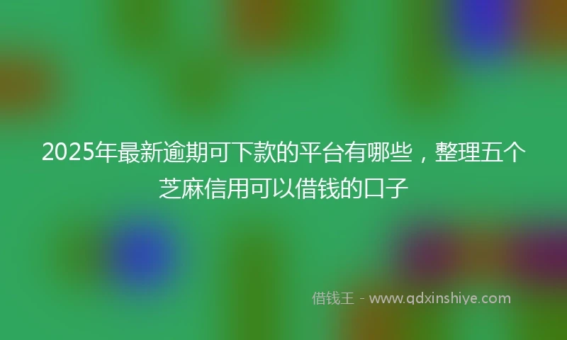 2025年最新逾期可下款的平台有哪些，整理五个芝麻信用可以借钱的口子
