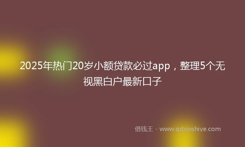 2025年热门20岁小额贷款必过app，整理5个无视黑白户最新口子