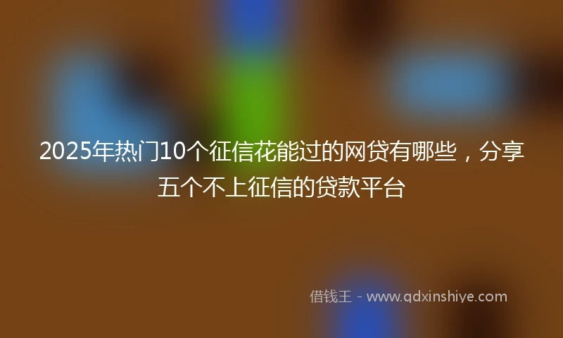 2025年热门10个征信花能过的网贷有哪些，分享五个不上征信的贷款平台