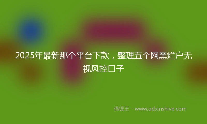 2025年最新那个平台下款,整理五个网黑烂户无视风控口子