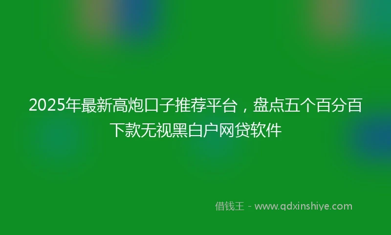 2025年最新高炮口子推荐平台，盘点五个百分百下款无视黑白户网贷软件