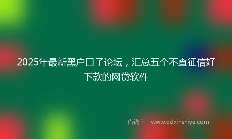 2025年最新黑户口子论坛，汇总五个不查征信好下款的网贷软件