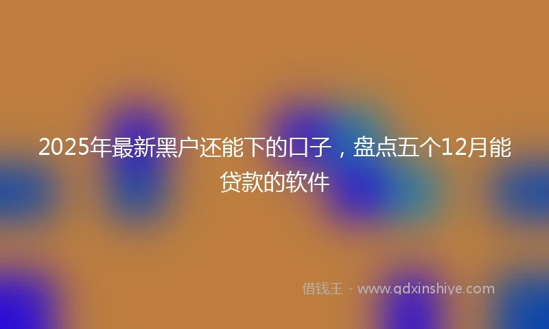 2025年最新黑户还能下的口子，盘点五个12月能贷款的软件