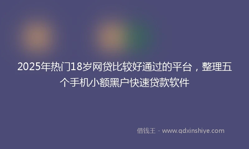 2025年热门18岁网贷比较好通过的平台，整理五个手机小额黑户快速贷款软件