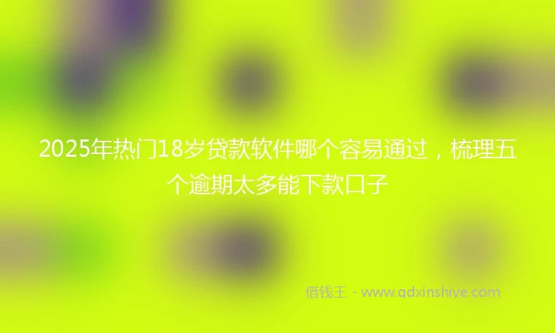 2025年热门18岁贷款软件哪个容易通过，梳理五个逾期太多能下款口子