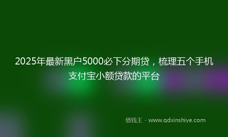 2025年最新黑户5000必下分期贷，梳理五个手机支付宝小额贷款的平台