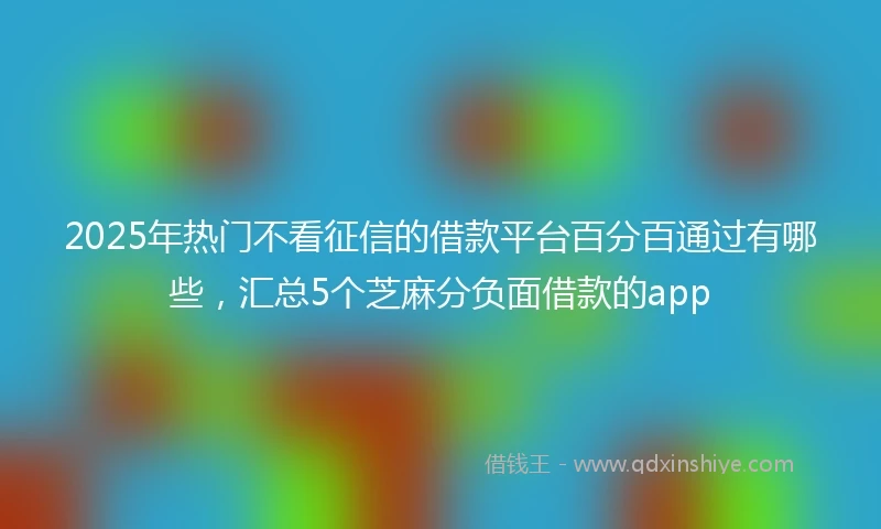 2025年热门不看征信的借款平台百分百通过有哪些，汇总5个芝麻分负面借款的app