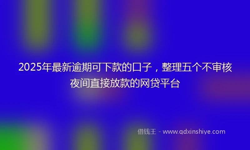 2025年最新逾期可下款的口子，整理五个不审核夜间直接放款的网贷平台