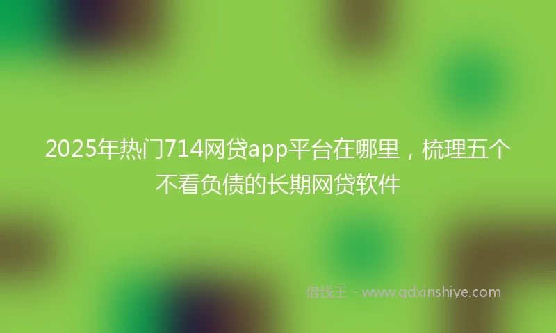 2025年热门714网贷app平台在哪里,梳理五个不看负债的长期网贷软件