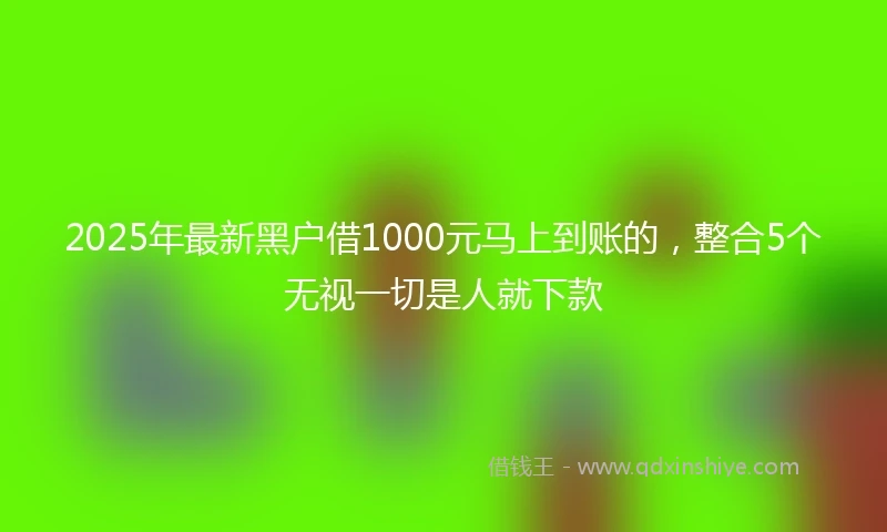2025年最新黑户借1000元马上到账的，整合5个无视一切是人就下款