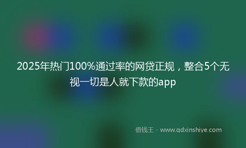 2025年热门100%通过率的网贷正规，整合5个无视一切是人就下款的app