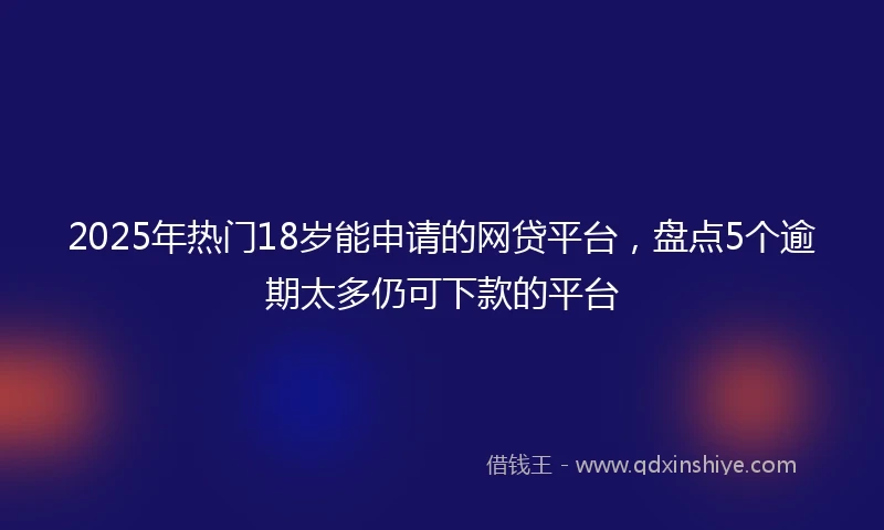2025年热门18岁能申请的网贷平台,盘点5个逾期太多仍可下款的平台