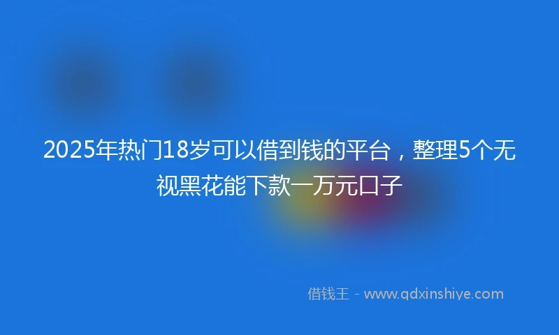 2025年热门18岁可以借到钱的平台，整理5个无视黑花能下款一万元口子
