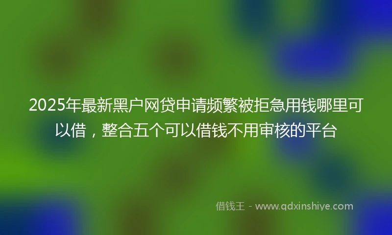2025年最新黑户网贷申请频繁被拒急用钱哪里可以借，整合五个可以借钱不用审核的平台