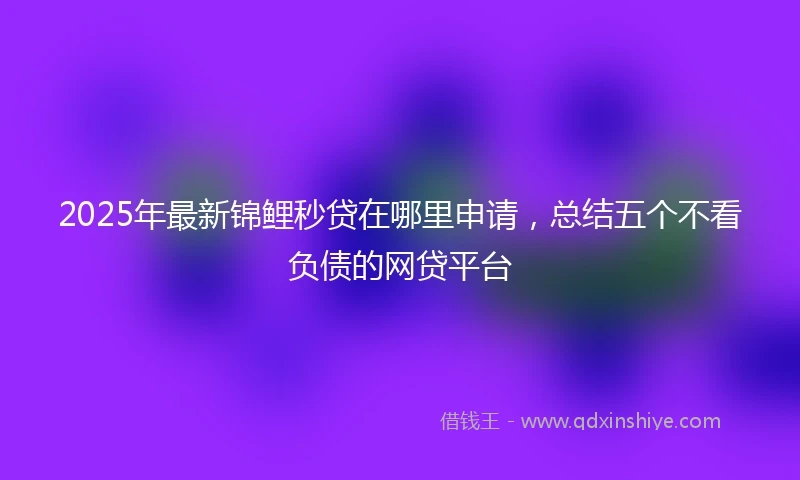 2025年最新锦鲤秒贷在哪里申请，总结五个不看负债的网贷平台