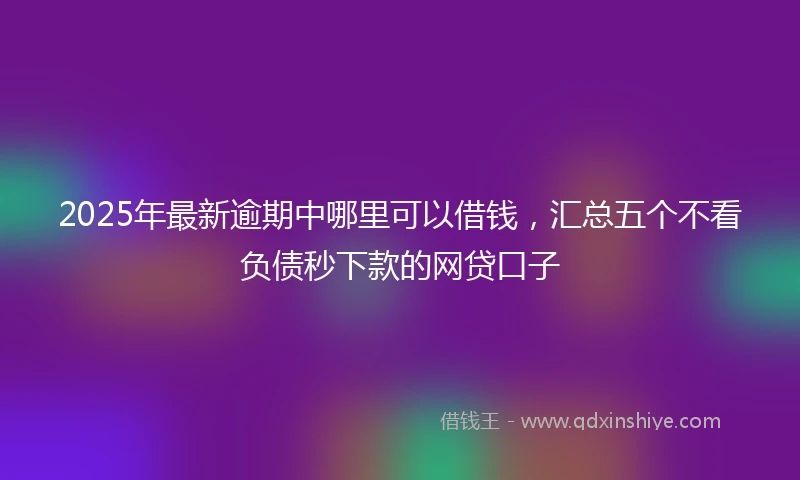 2025年最新逾期中哪里可以借钱,汇总五个不看负债秒下款的网贷口子