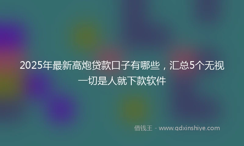 2025年最新高炮贷款口子有哪些，汇总5个无视一切是人就下款软件