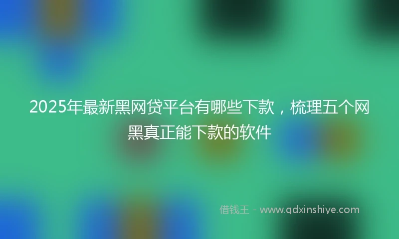 2025年最新黑网贷平台有哪些下款，梳理五个网黑真正能下款的软件