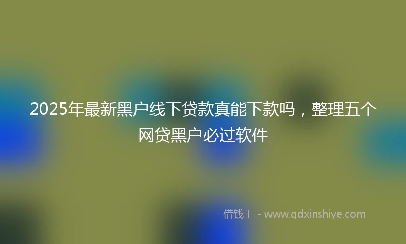 2025年最新黑户线下贷款真能下款吗，整理五个网贷黑户必过软件