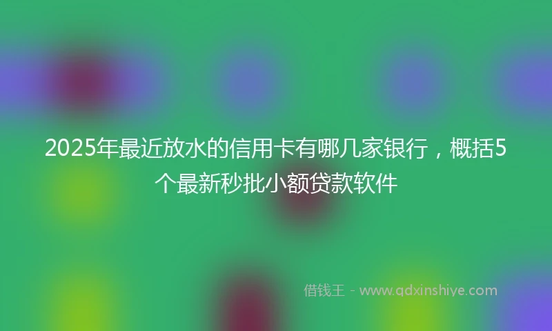 2025年最近放水的信用卡有哪几家银行,概括5个最新秒批小额贷款软件