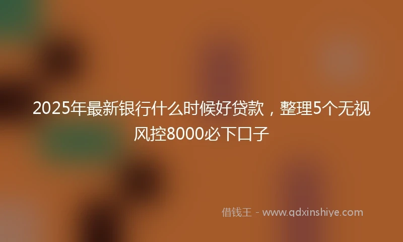 2025年最新银行什么时候好贷款，整理5个无视风控8000必下口子