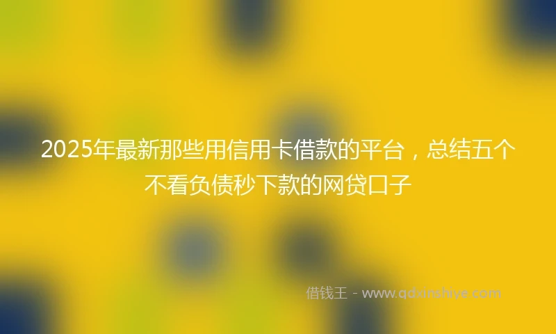 2025年最新那些用信用卡借款的平台，总结五个不看负债秒下款的网贷口子