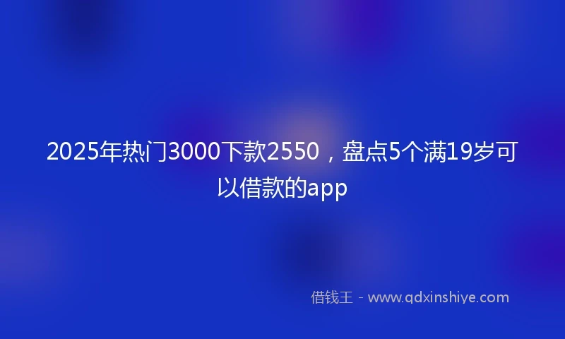 2025年热门3000下款2550,盘点5个满19岁可以借款的app