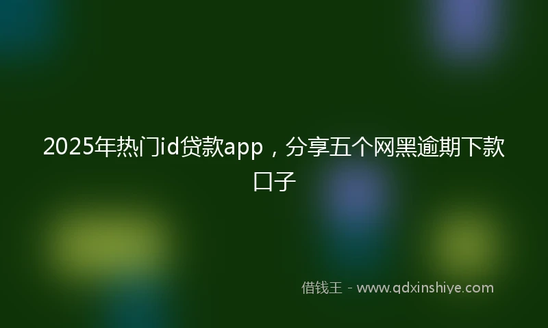 2025年热门id贷款app，分享五个网黑逾期下款口子