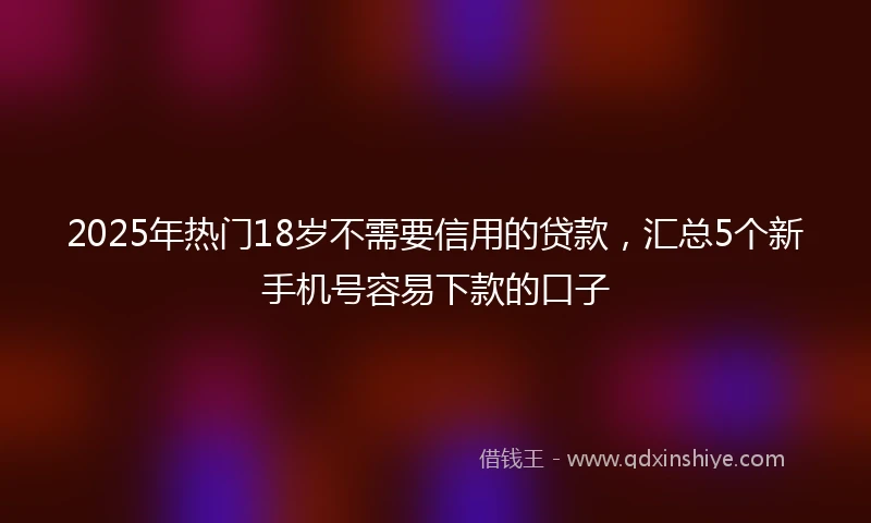 2025年热门18岁不需要信用的贷款,汇总5个新手机号容易下款的口子