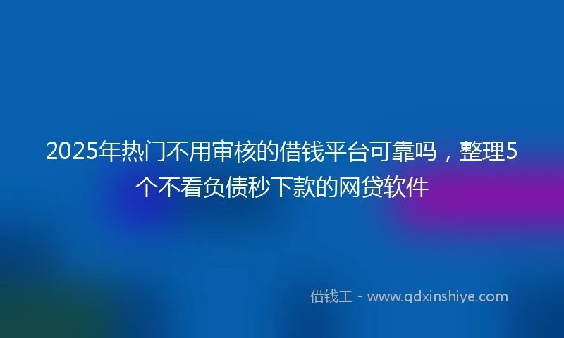 2025年热门不用审核的借钱平台可靠吗，整理5个不看负债秒下款的网贷软件