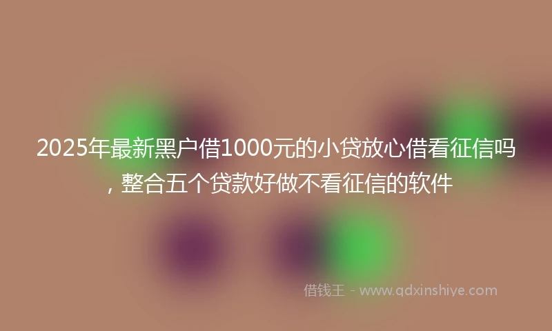 2025年最新黑户借1000元的小贷放心借看征信吗，整合五个贷款好做不看征信的软件