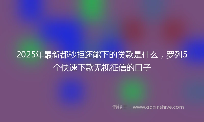 2025年最新都秒拒还能下的贷款是什么，罗列5个快速下款无视征信的口子