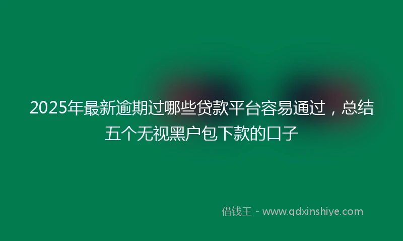 2025年最新逾期过哪些贷款平台容易通过，总结五个无视黑户包下款的口子