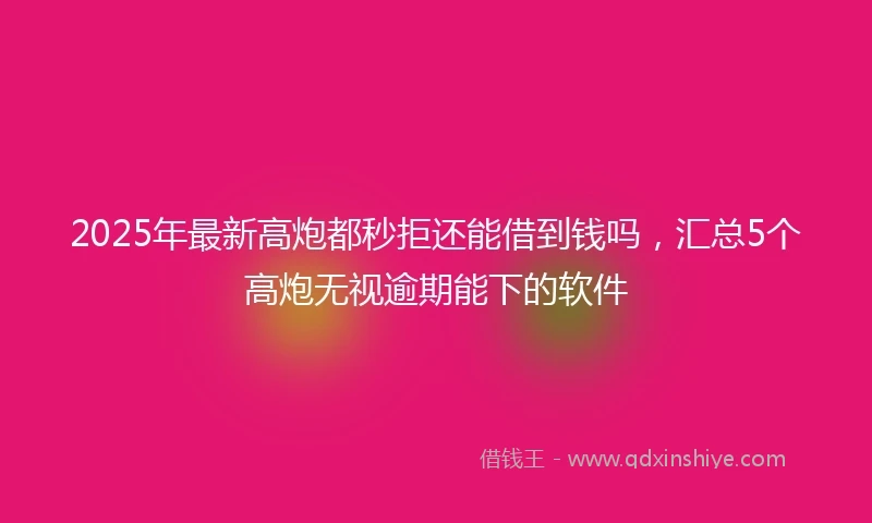 2025年最新高炮都秒拒还能借到钱吗，汇总5个高炮无视逾期能下的软件