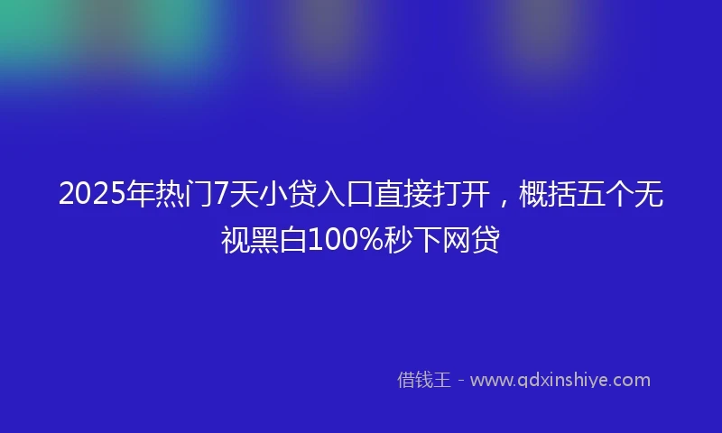 2025年热门7天小贷入口直接打开，概括五个无视黑白100%秒下网贷