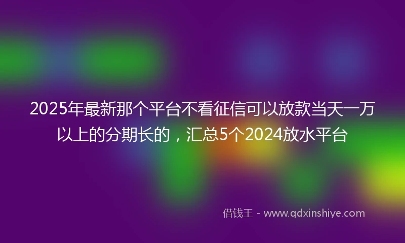 2025年最新那个平台不看征信可以放款当天一万以上的分期长的，汇总5个2024放水平台