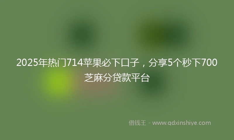 2025年热门714苹果必下口子,分享5个秒下700芝麻分贷款平台