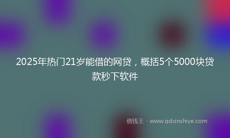 2025年热门21岁能借的网贷,概括5个5000块贷款秒下软件