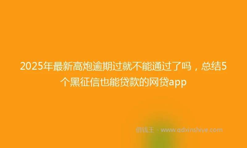 2025年最新高炮逾期过就不能通过了吗，总结5个黑征信也能贷款的网贷app