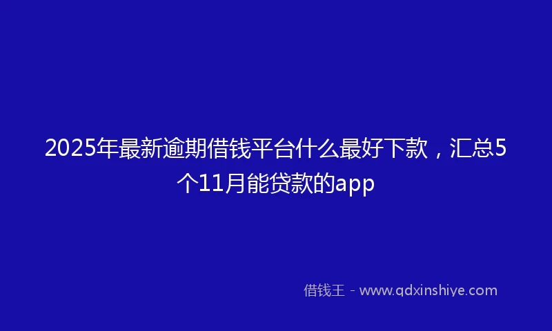 2025年最新逾期借钱平台什么最好下款，汇总5个11月能贷款的app