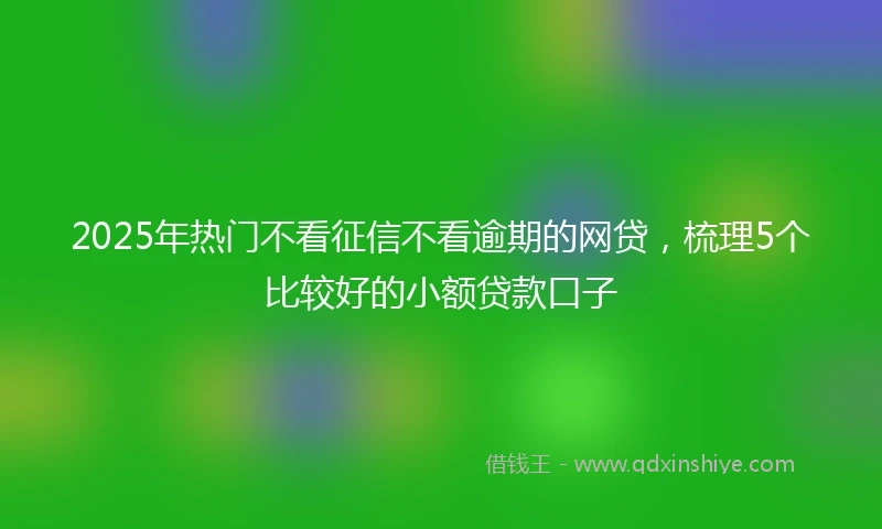2025年热门不看征信不看逾期的网贷，梳理5个比较好的小额贷款口子