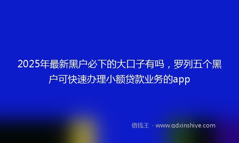 2025年最新黑户必下的大口子有吗，罗列五个黑户可快速办理小额贷款业务的app
