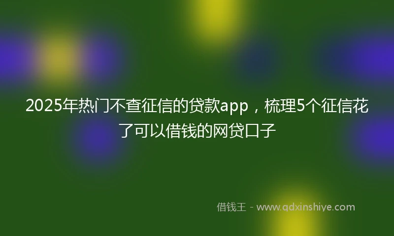 2025年热门不查征信的贷款app,梳理5个征信花了可以借钱的网贷口子