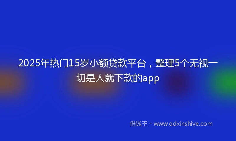2025年热门15岁小额贷款平台，整理5个无视一切是人就下款的app